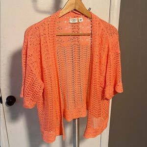 Cato Women's Vibrant Orange Knit Shrug